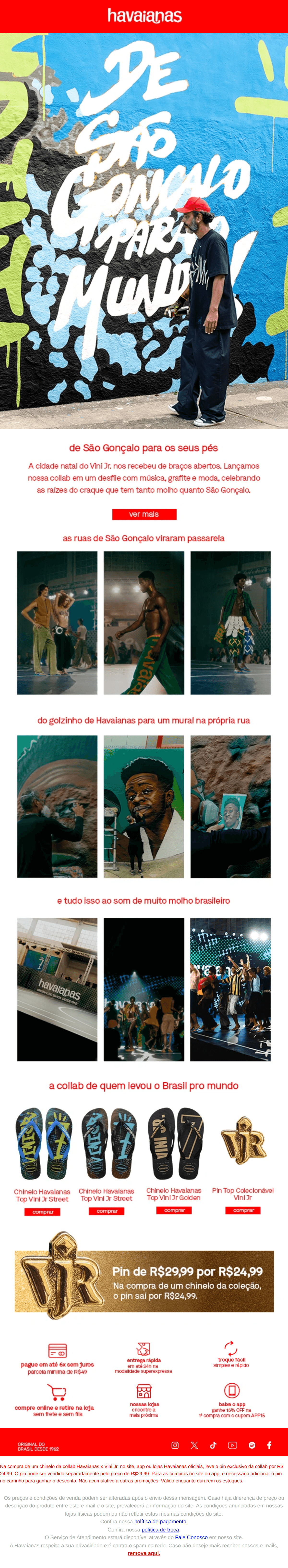 Havaianas: Collab Havaianas e Vini Jr. ⚡️