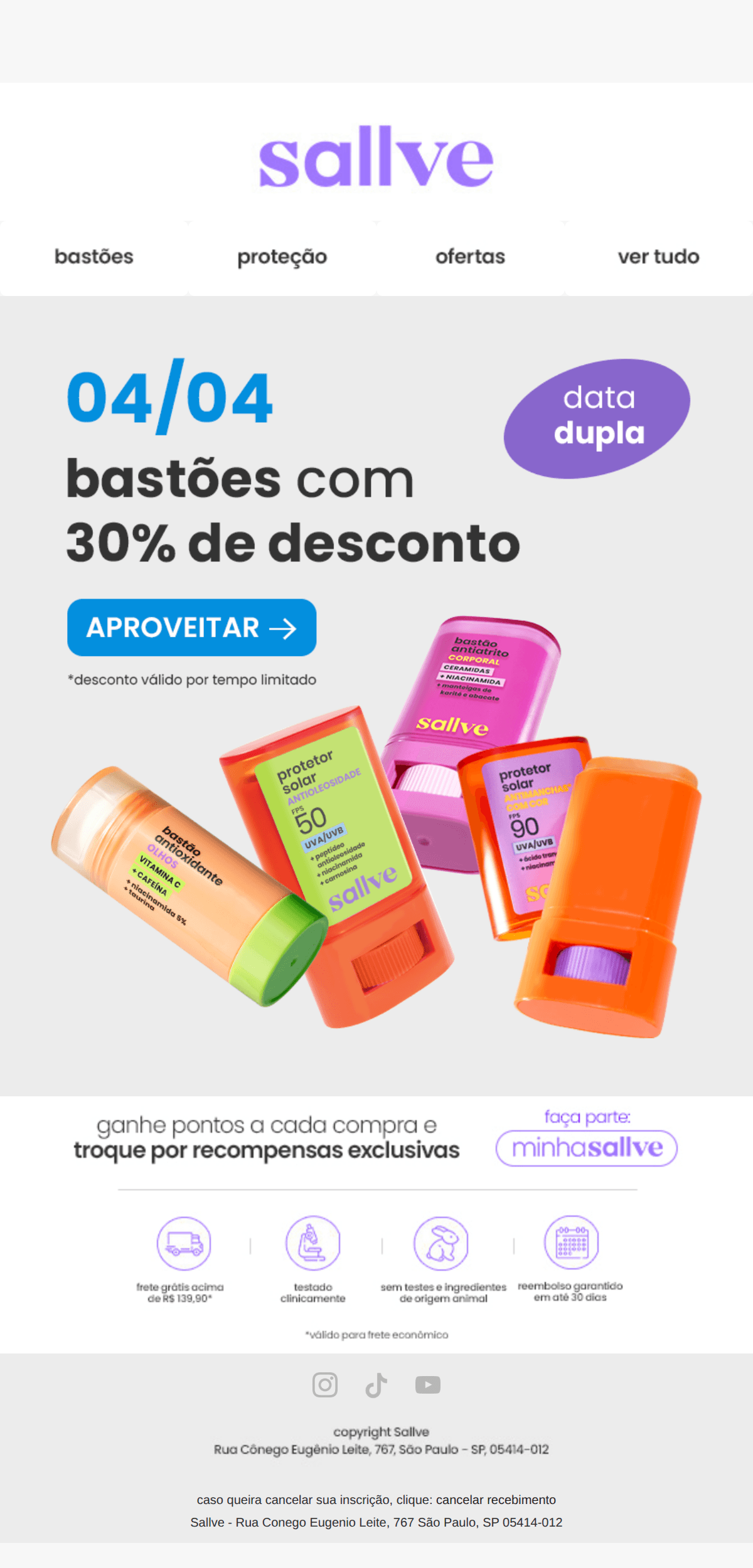 Sallve: Especial 04.04 💫 30% OFF em bastões