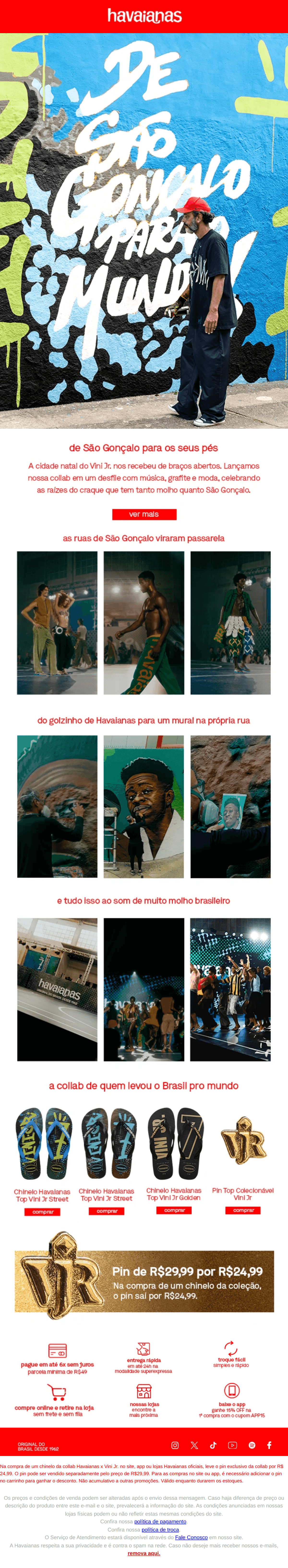 Havaianas: Collab Havaianas e Vini Jr. ⚡️