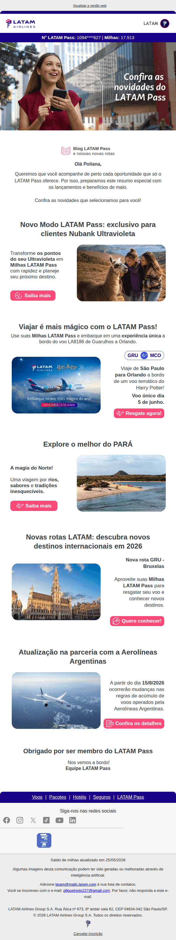Latam: Fique por dentro das novidades do LATAM Pass!