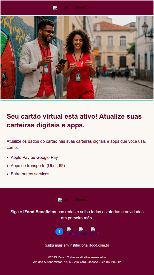 Ifood: Seu cartão virtual está ativo! Atualize suas carteiras digitais e