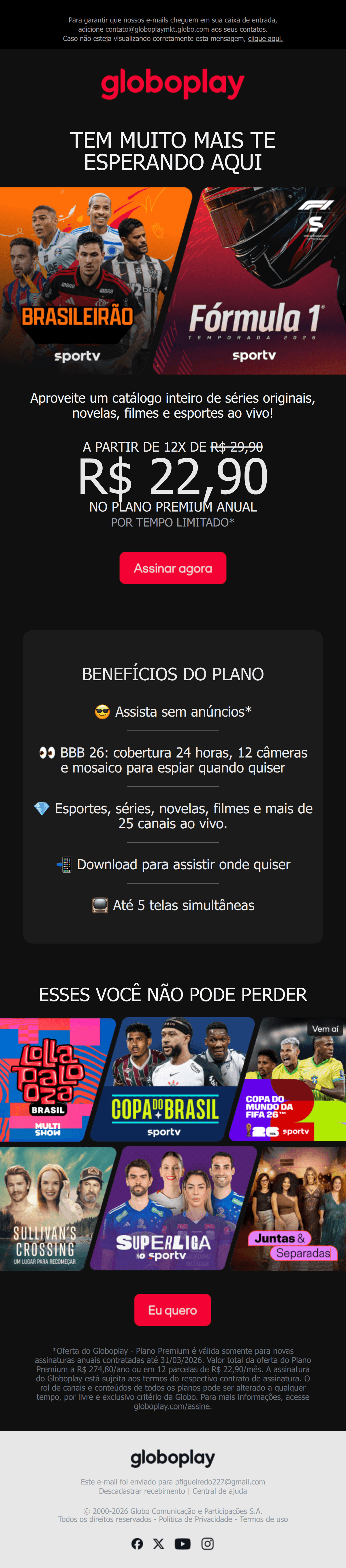 Globoplay: Viva a experiência completa com Globoplay Premium.