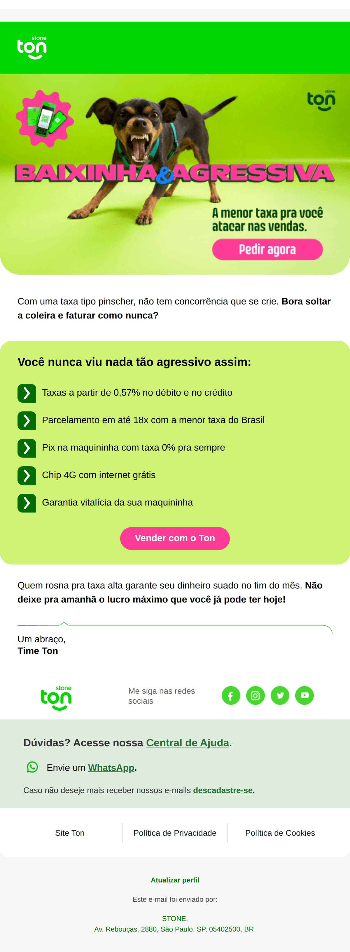 Stone: A menor taxa (real oficial!) pra atacar nas vendas