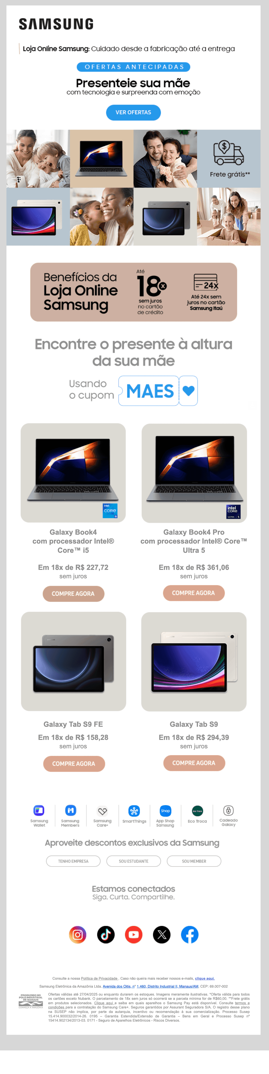 Samsung: ❤️ O Dia das Mães já chegou na Samsung!