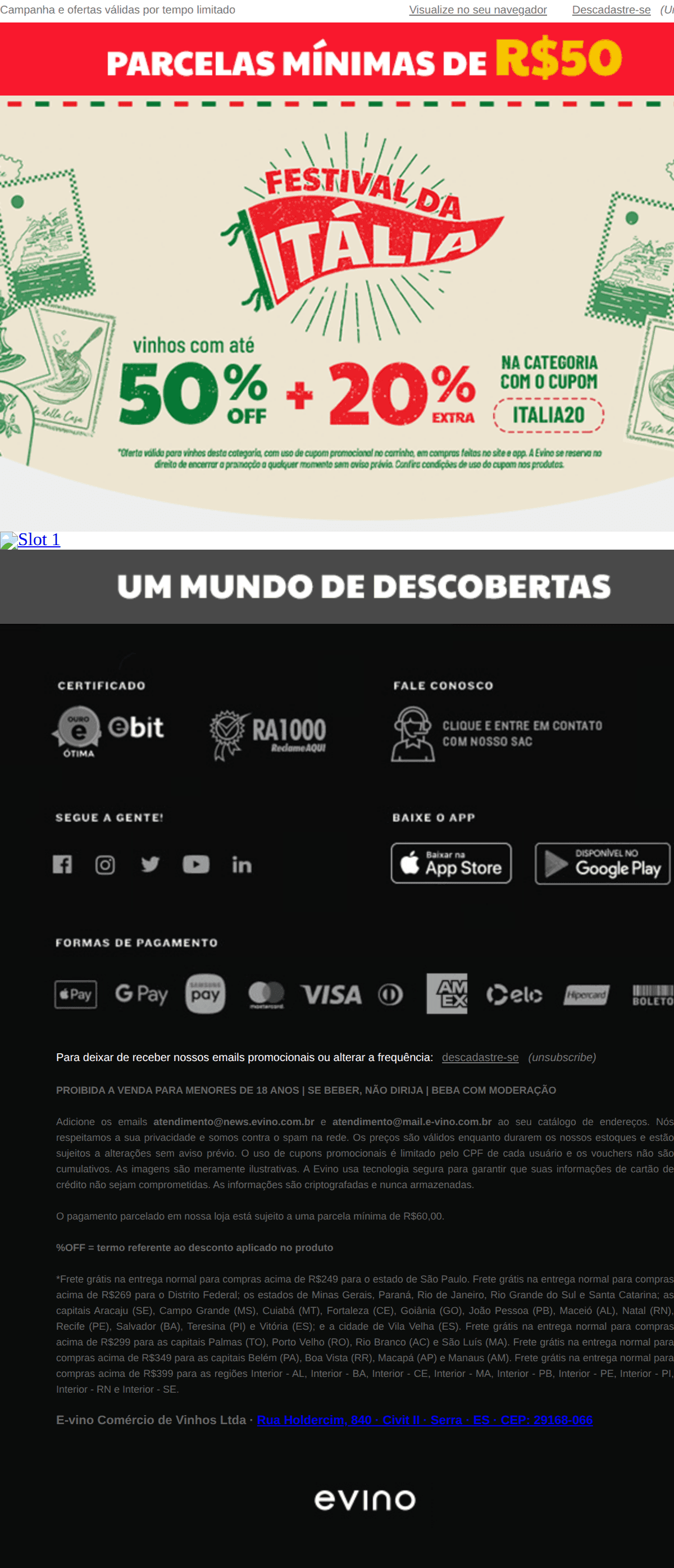 Evino: ÚLTIMO DIA: Festival da Itália