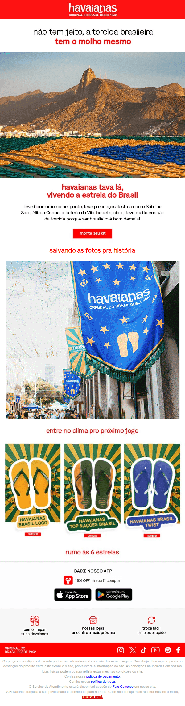 Havaianas: Ainda estamos na vibração do jogo! 🇧🇷