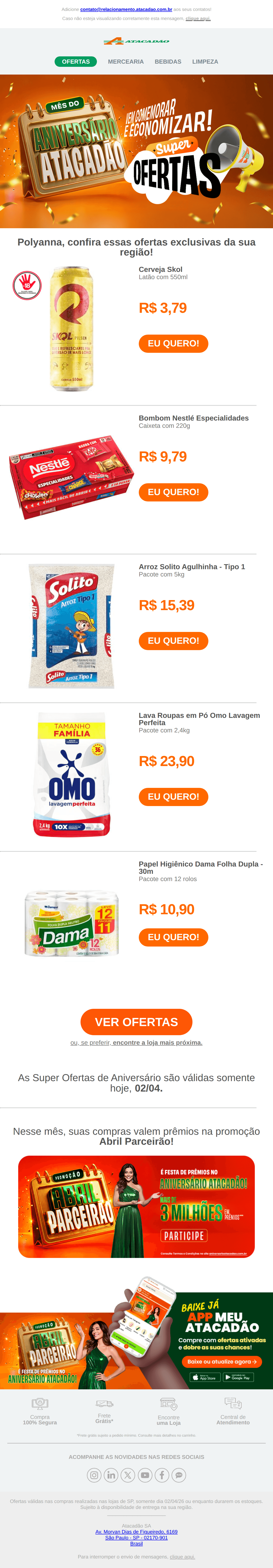 Atacadão: Super Ofertas de Aniversário! 🎈