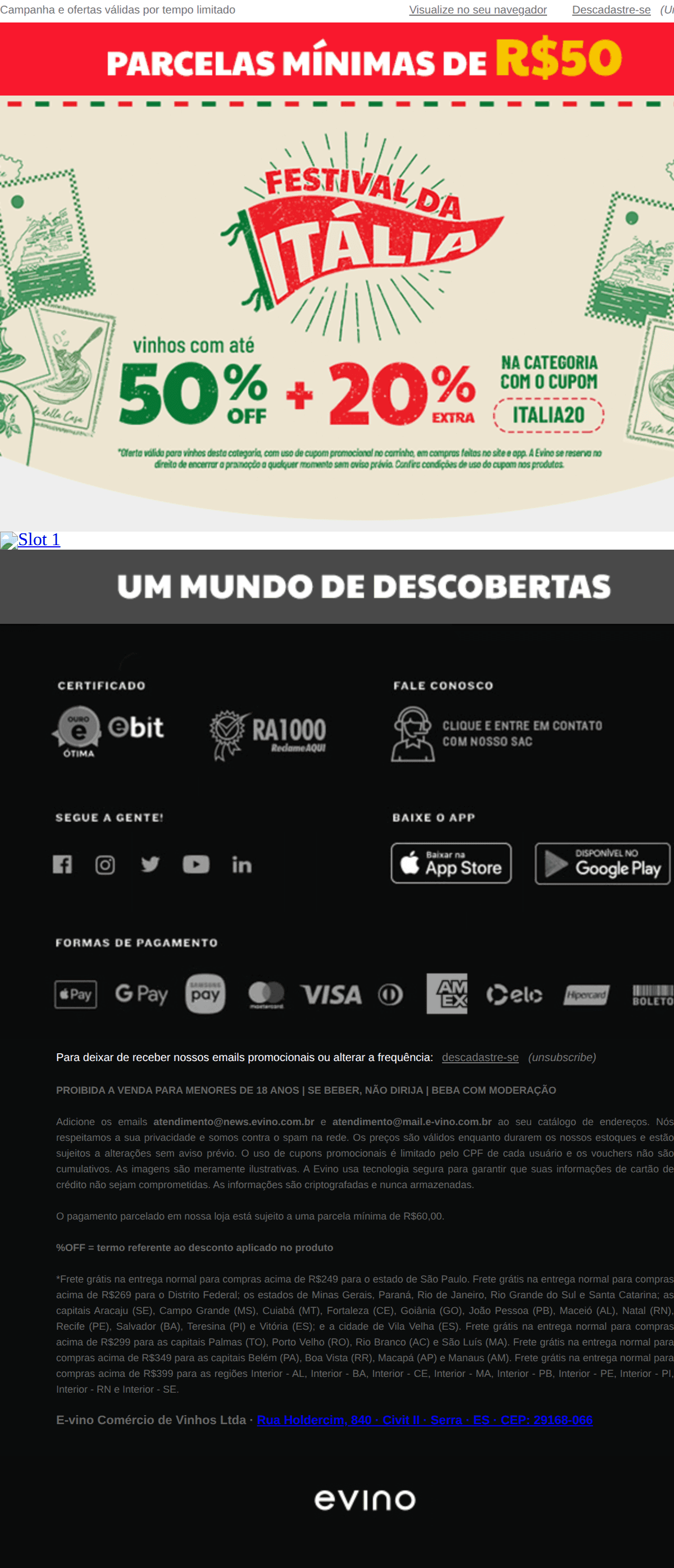 Evino: ÚLTIMO DIA: Festival da Itália