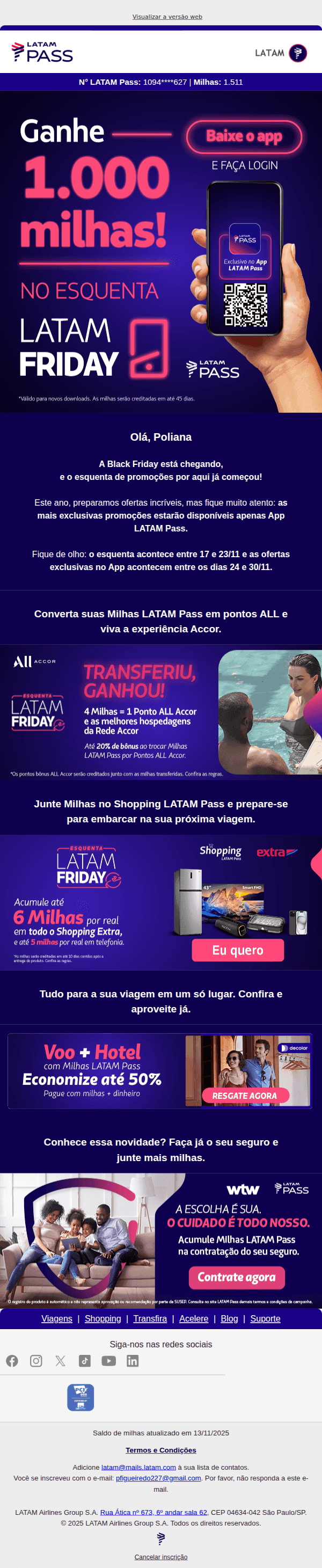 Latampassmail: 🎁 Esquenta no ar e ofertas no App LATAM Pass… prepare-se!
