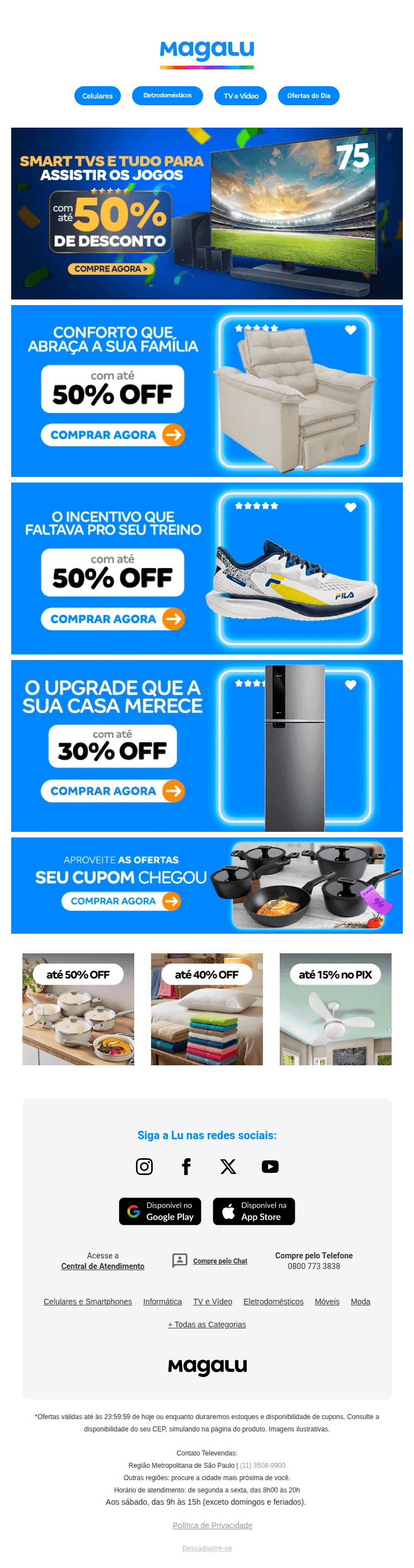 Magalu: Bem-Vindo Junho!💙