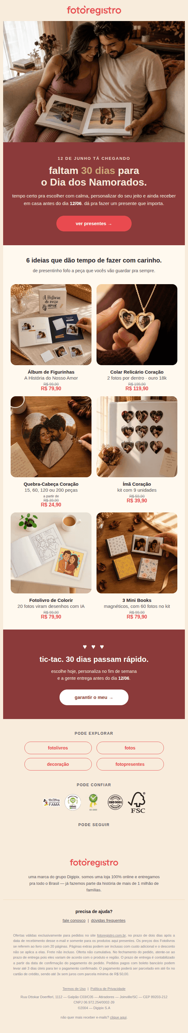 Fotoregistro: Lembrete: O Dia dos Namorados é em 30 dias 💝
