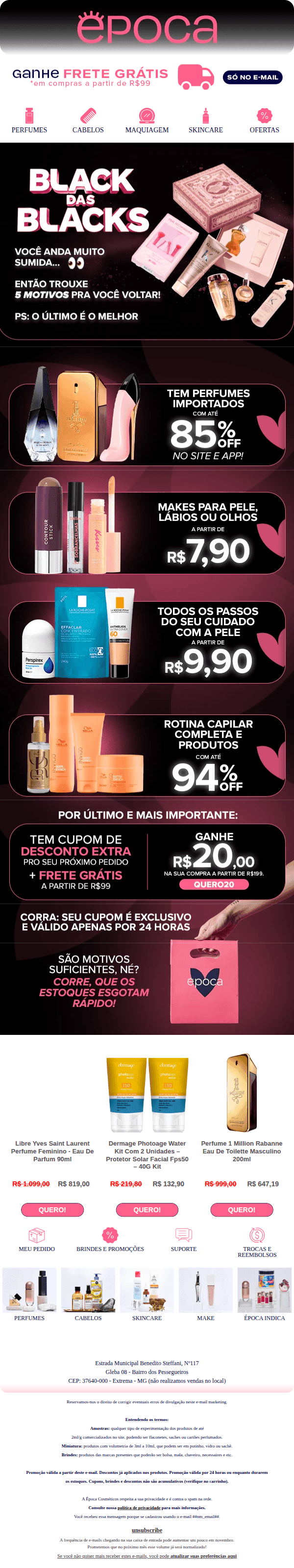 Epoca cosmeticos: ATÉ 94% OFF + CUPOM 😱🏷️