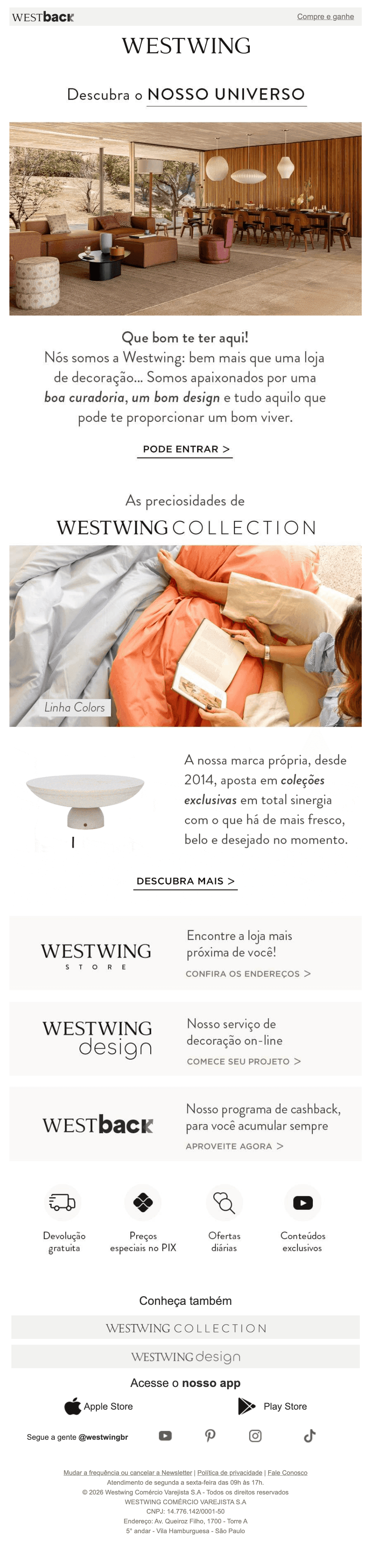 Westwing: Que bom ter você por aqui!