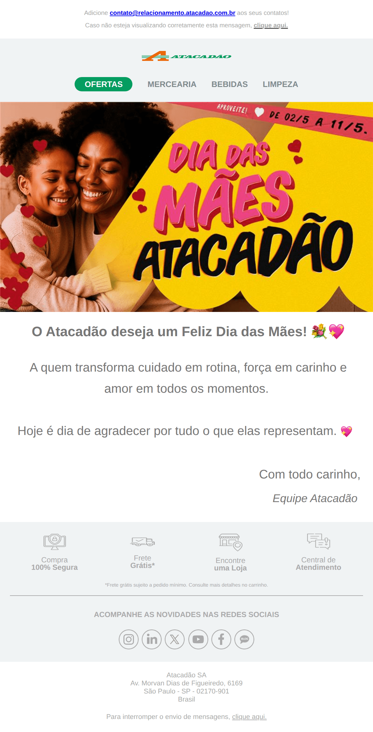 Atacadão: Feliz Dia das Mães 💚🧡