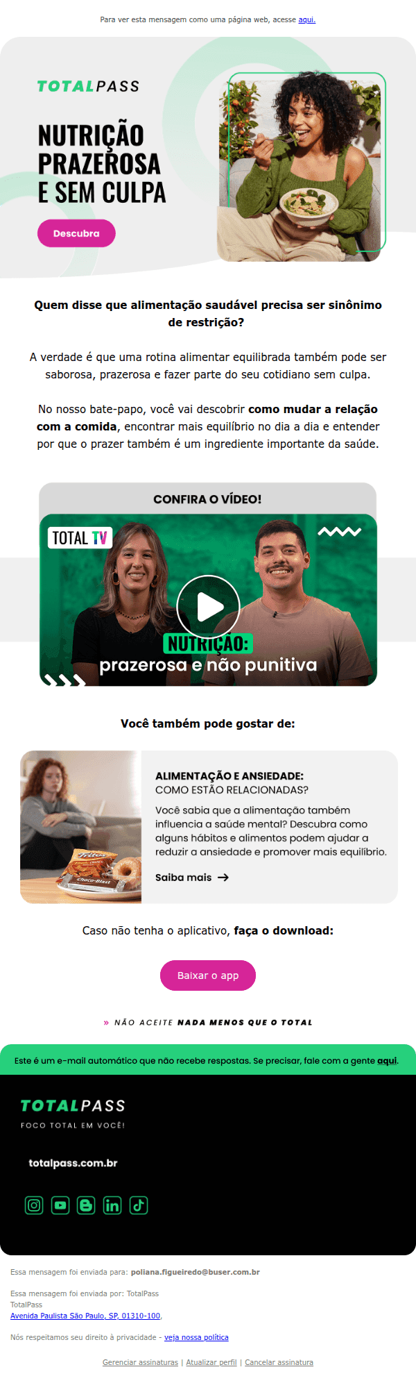 Totalpass: Comer bem não precisa vir com culpa 💚