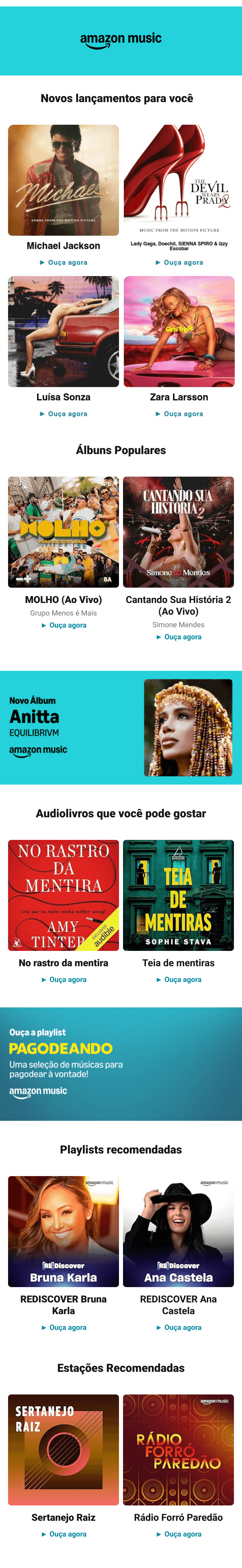 Amazon music: [name], suas recomendações da