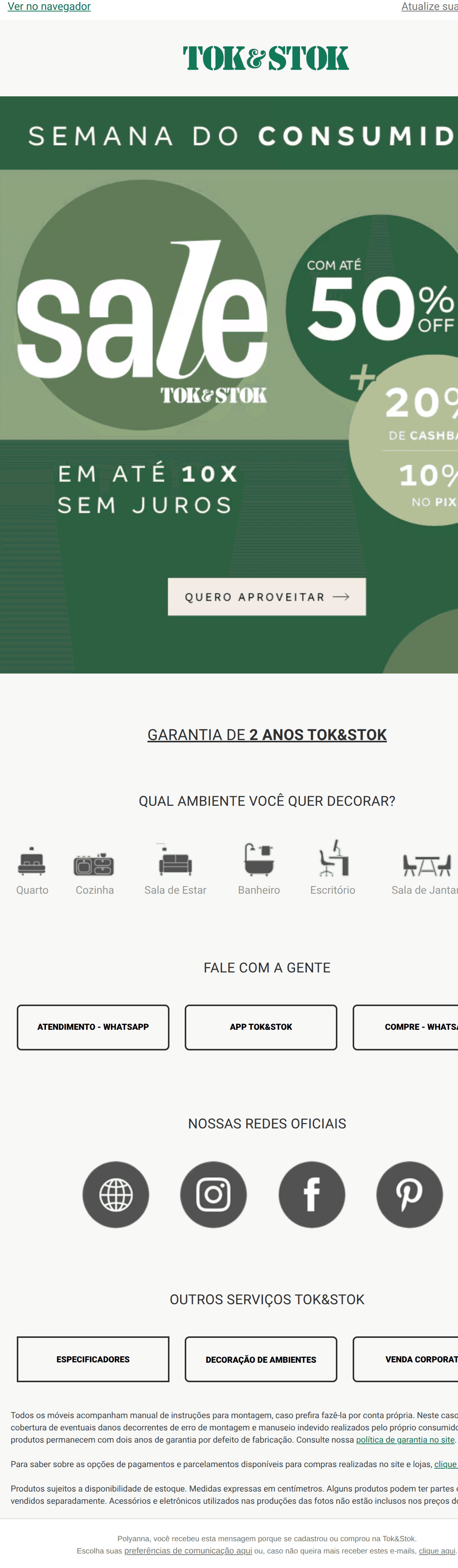 Tok&stok: SALE e Semana do Consumidor ✨