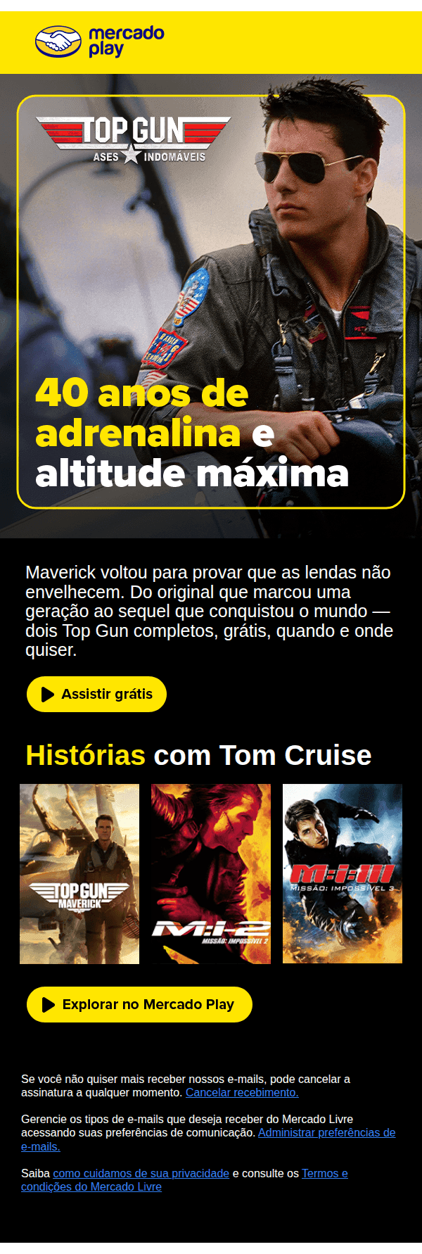 Mercado livre: 40 anos de Top Gun! ✈️