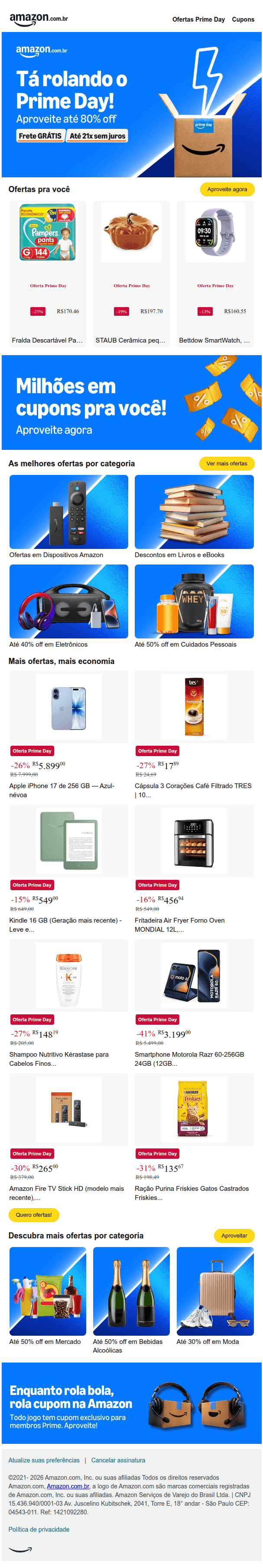 Amazon: Tá rolando o Prime Day!