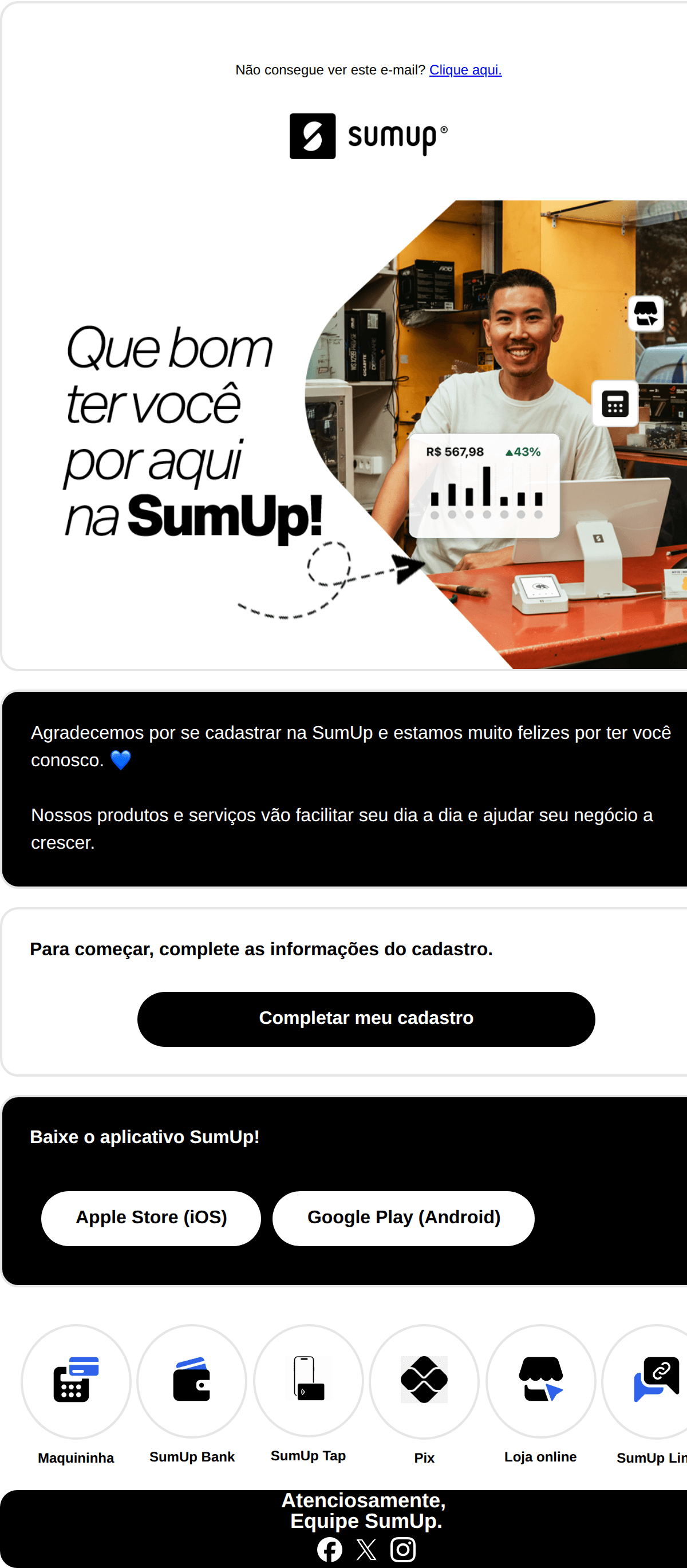Sumup: Que bom que você chegou na SumUp!