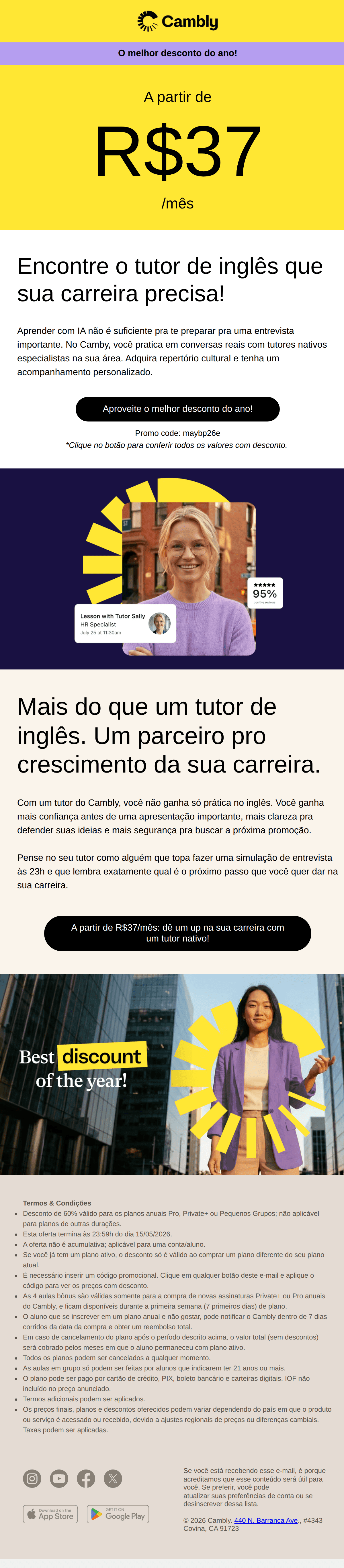 Cambly: A partir de R$37/mês: encontre tutor que sua carreira precisa!
