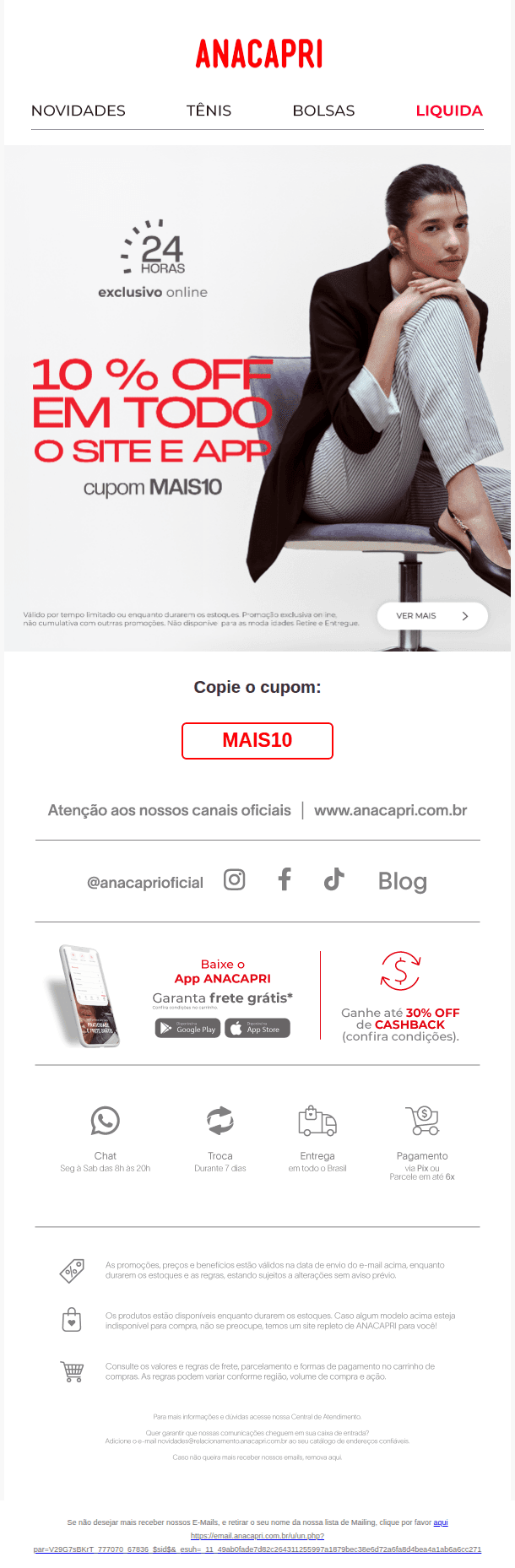 Anacapri: Você acaba de desbloquear +10% OFF 😍