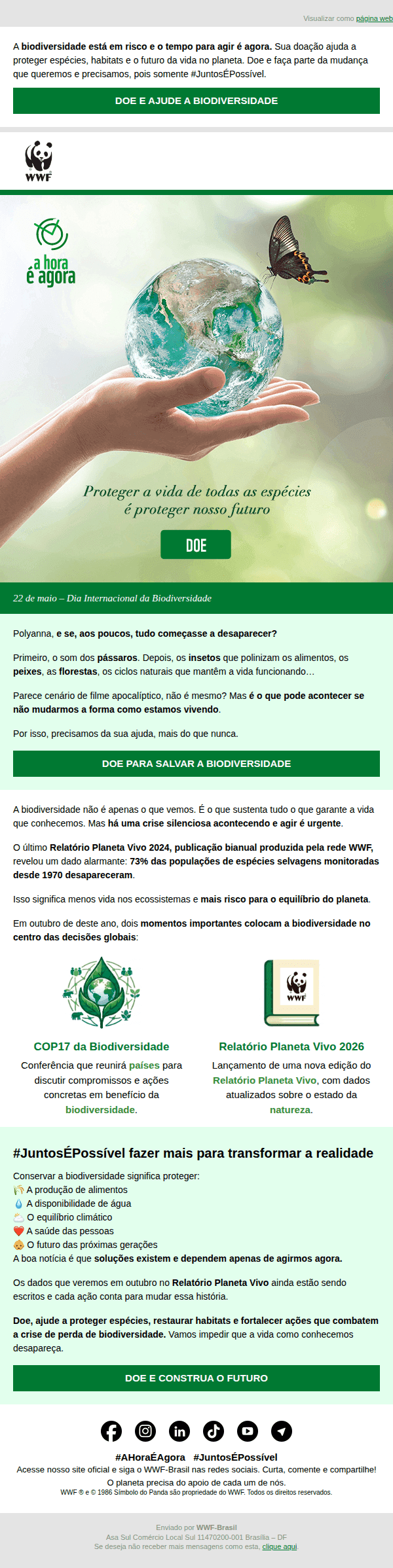 Wwf: Polyanna, e se tudo começar a desaparecer? 🌎