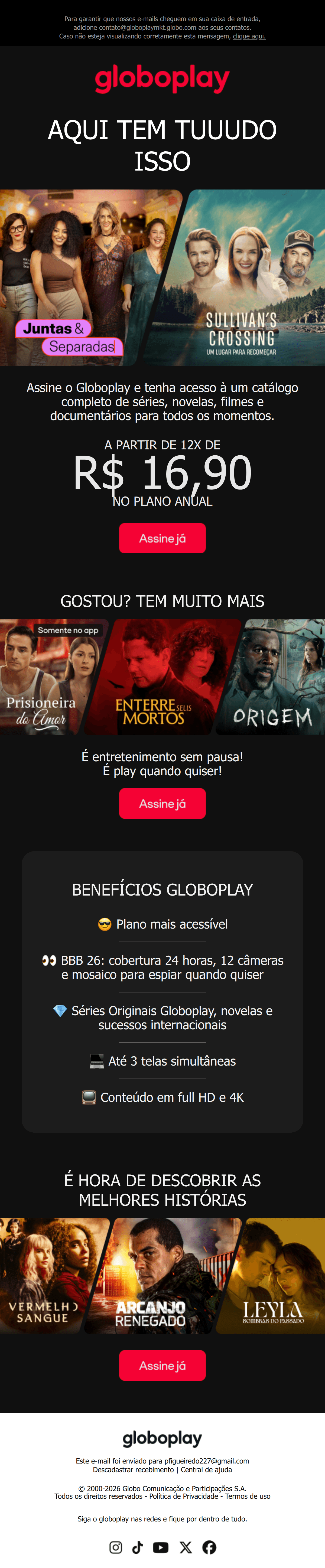 Globoplay: Hey, Brother! Assine e acompanhe o BBB 26.