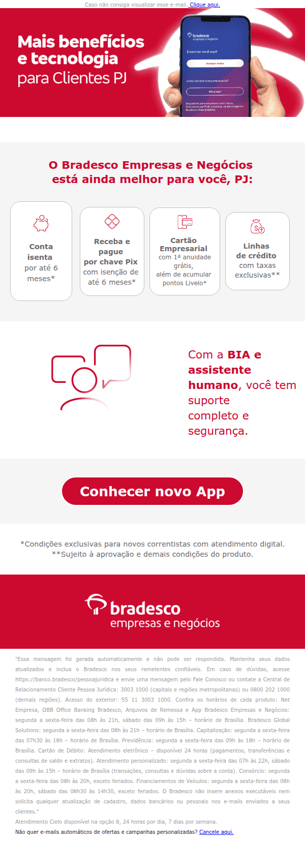 Bradesco: Benefícios exclusivos para conta PJ.