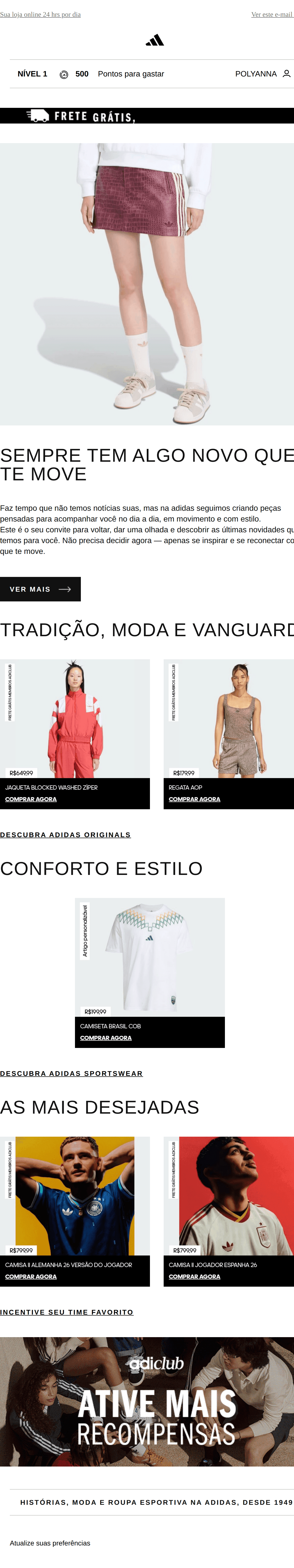 Adidas: É hora de se inspirar novamente 👚👖