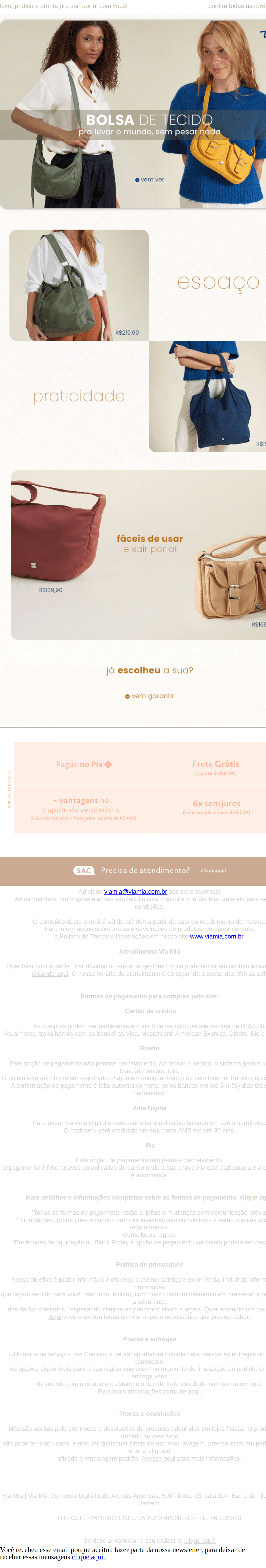 Via mia: bolsa de tecido: seu novo xodó!