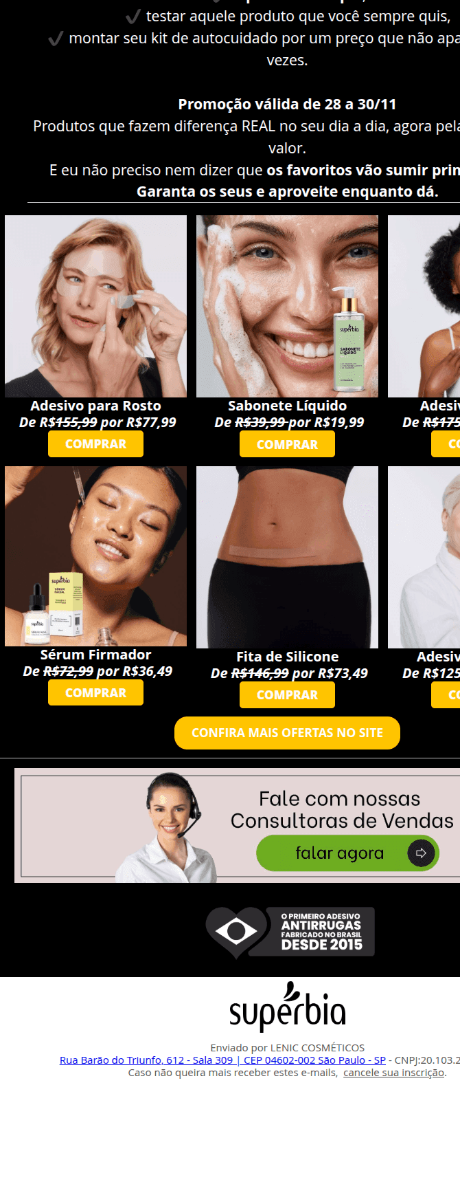 Superbia: Poliana , Explodiu💥💥: 50% OFF em todos os produtos. Só 72hs!💥
