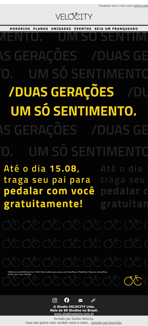 Velocity: Dia dos pais com presente especial na Velo. 🎁