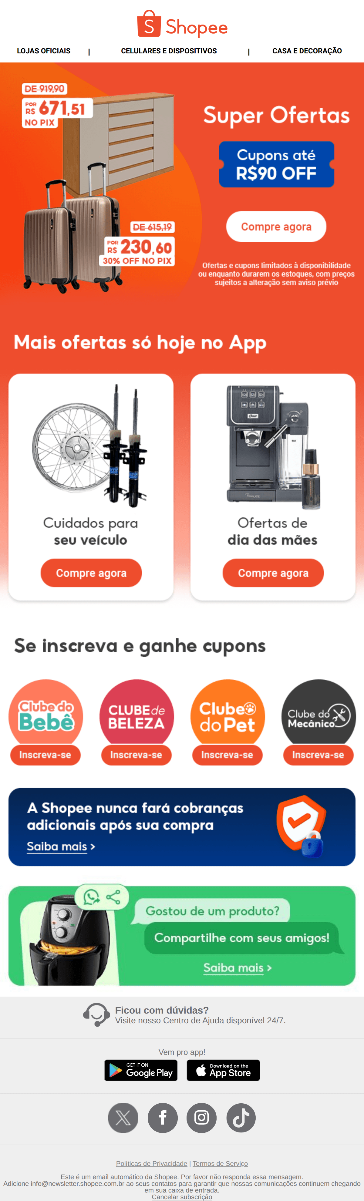 Shopee: As Super Ofertas do dia estão no ar! 🧡