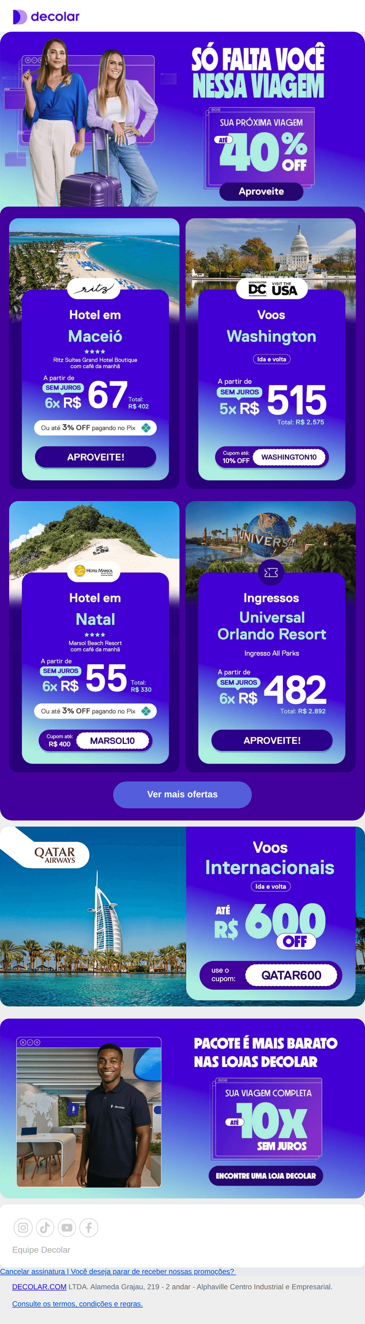 Decolar: Partiu viagem? Ofertas para curtir com toda família!