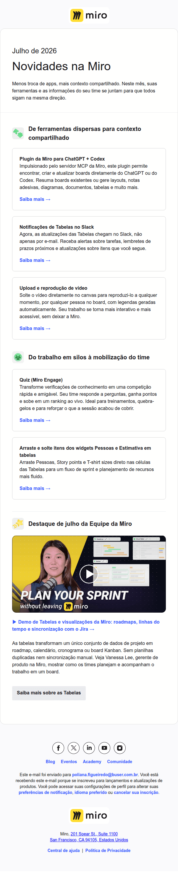 Miro: Novidades: menos troca de apps, mais contexto compartilhado