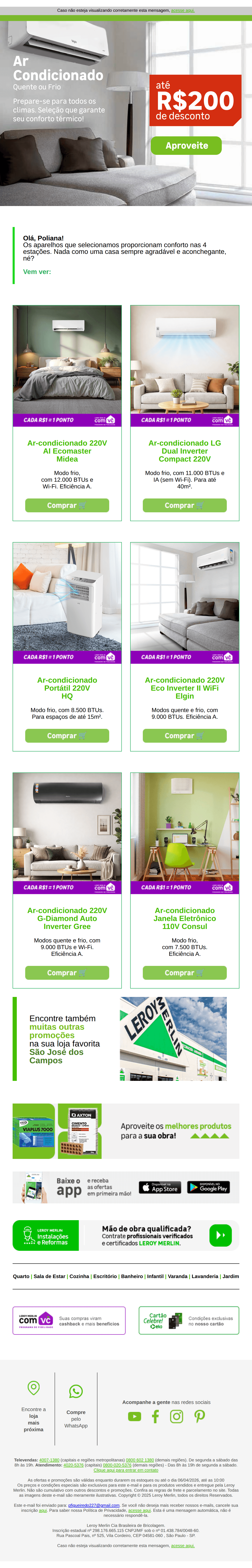 Leroy Merlin: 👀 Qual será o seu novo ar-condicionado?