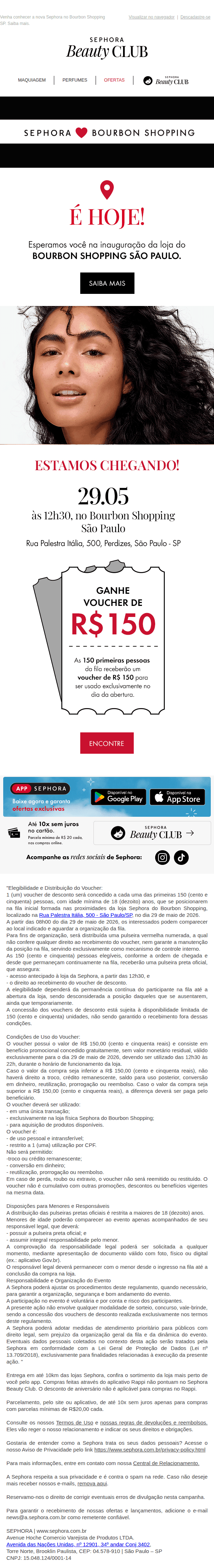 Sephora: É hoje: nova loja em SP 🤩