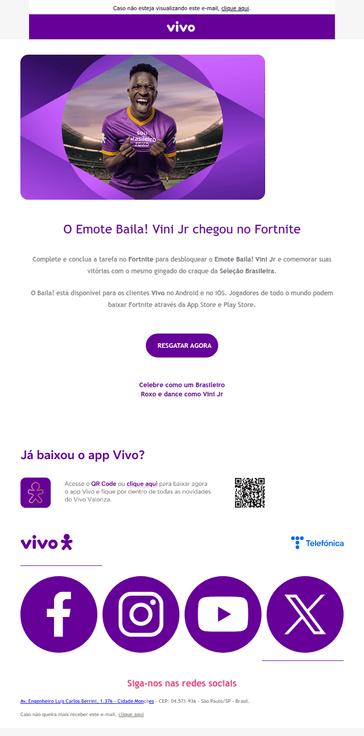 Vivo: Dance com Vini Jr. no Fortnite!