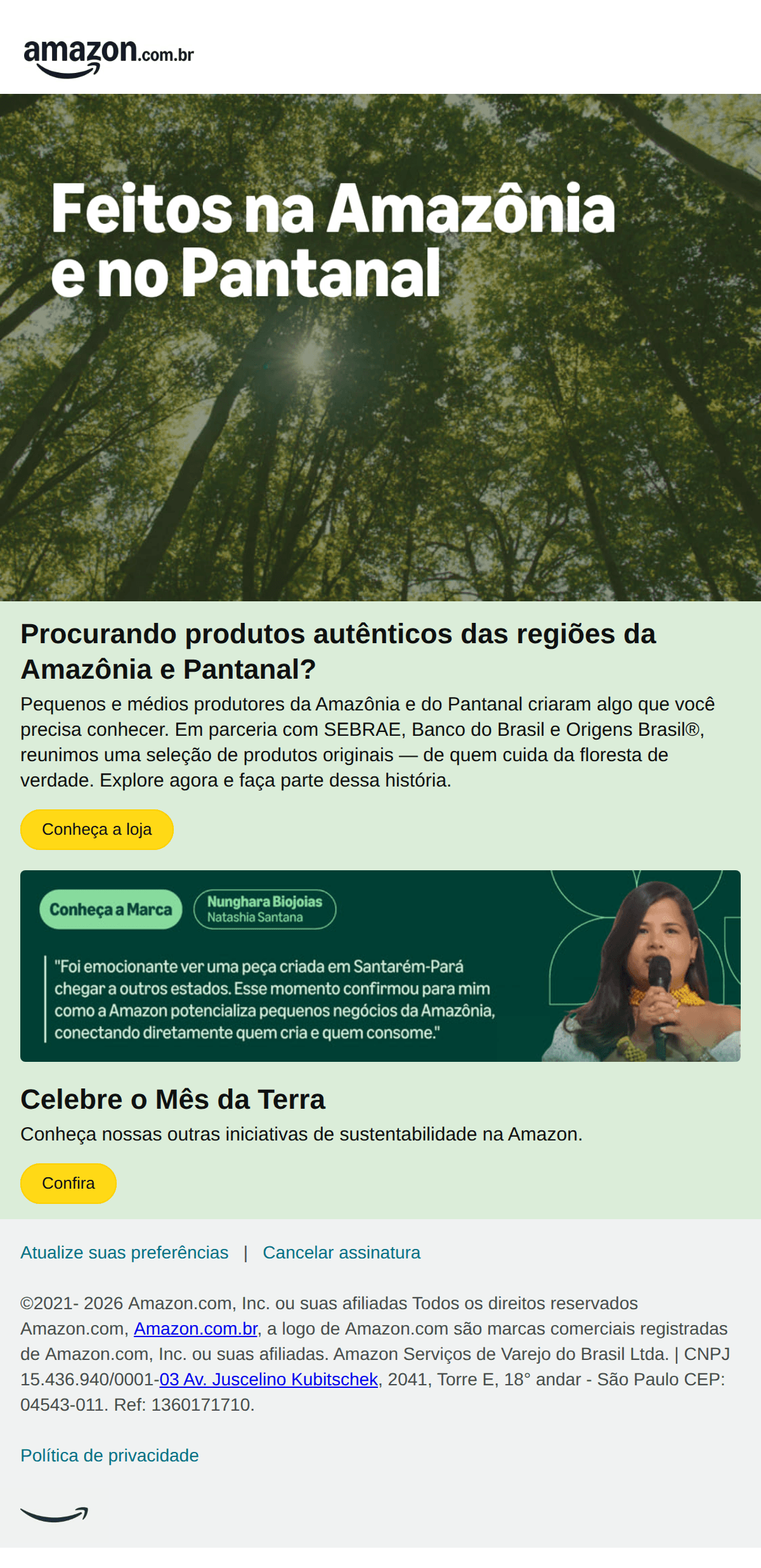 Amazon: Feitos na Amazônia e no Pantanal