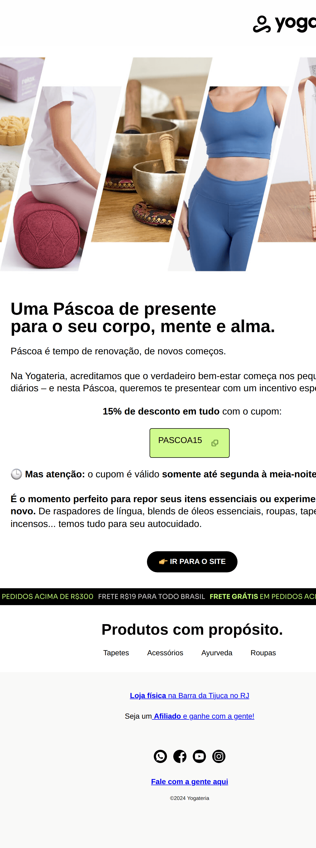 Yogateria: 🐰 Sua melhor Páscoa começa aqui – 15% OFF só até segunda!