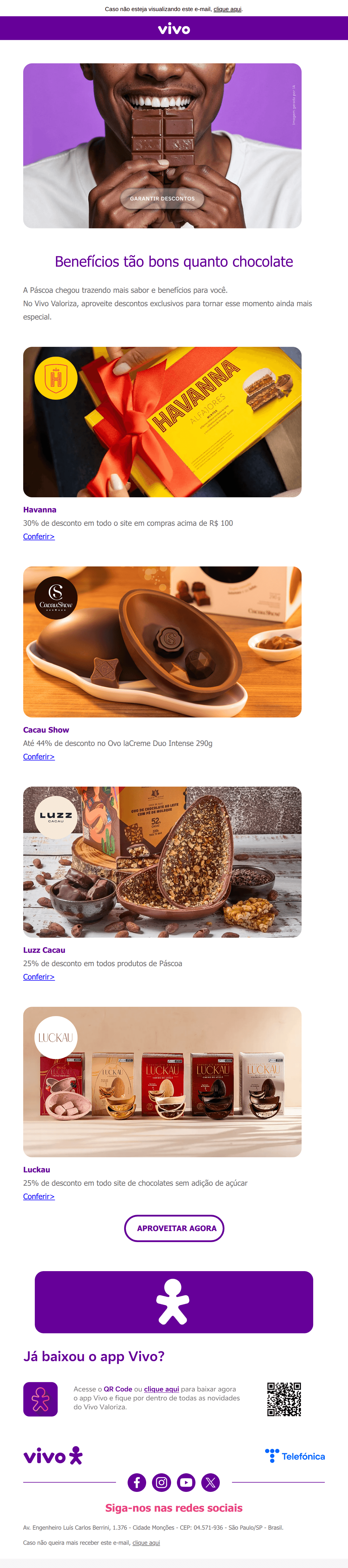 Vivo: Corre: benefícios de Páscoa liberados!