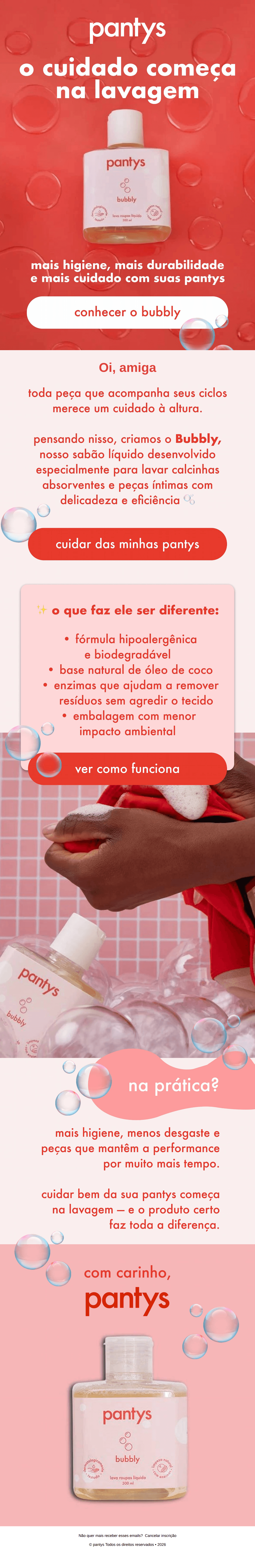 Pantys: suas pantys merecem esse cuidado 🫧💜