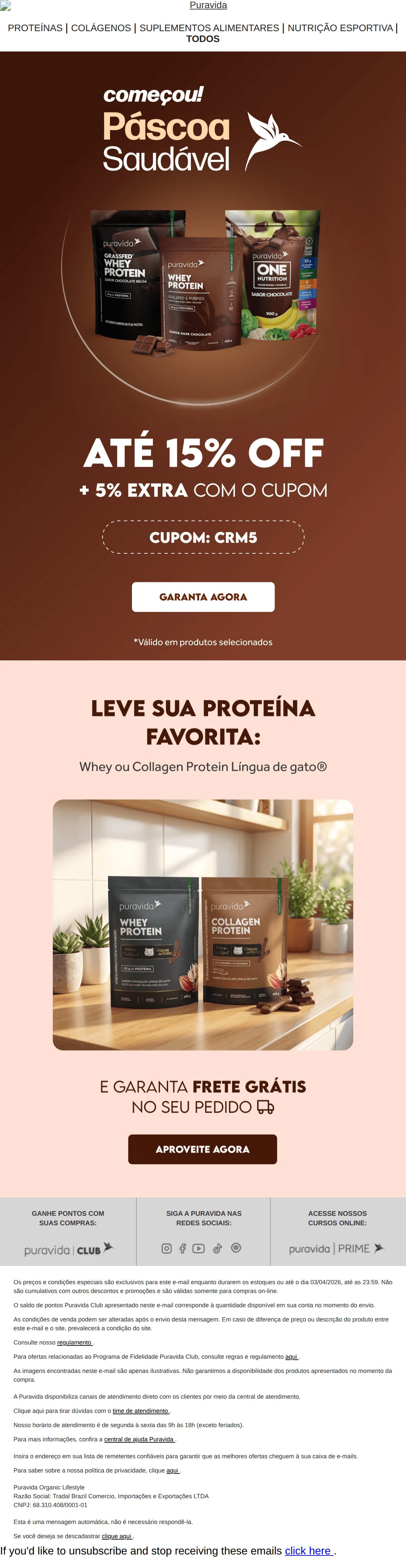 Puravida: Chocolates com 15% OFF! 🍫