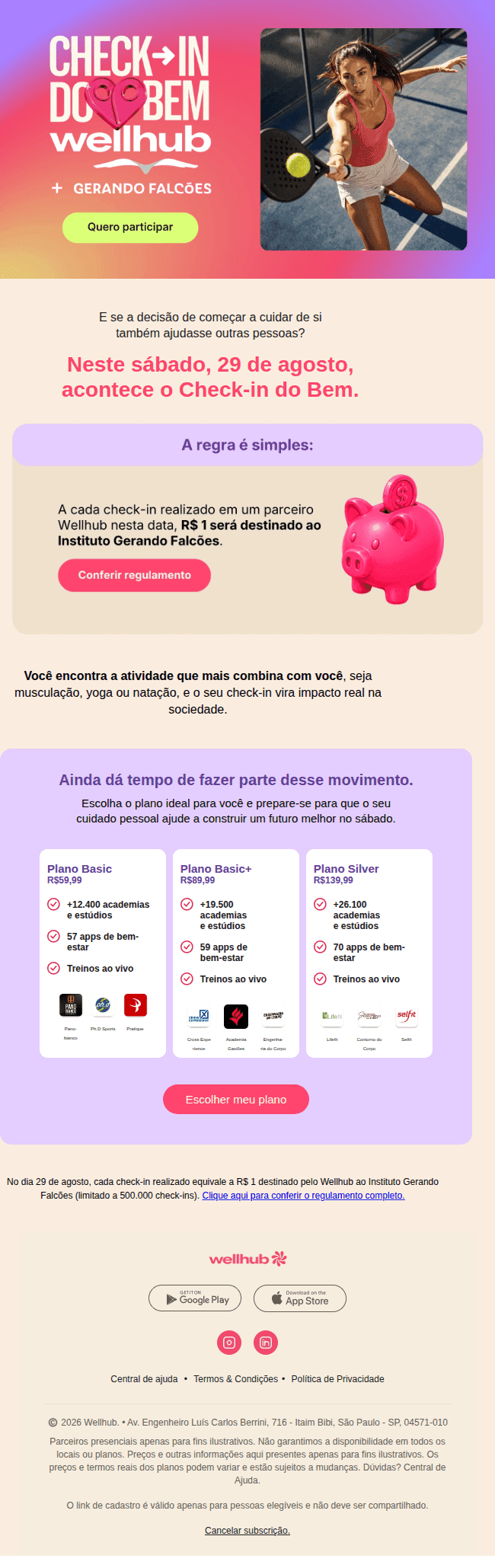 Wellhub: Ative seu plano e ajude a transformar vidas 💙