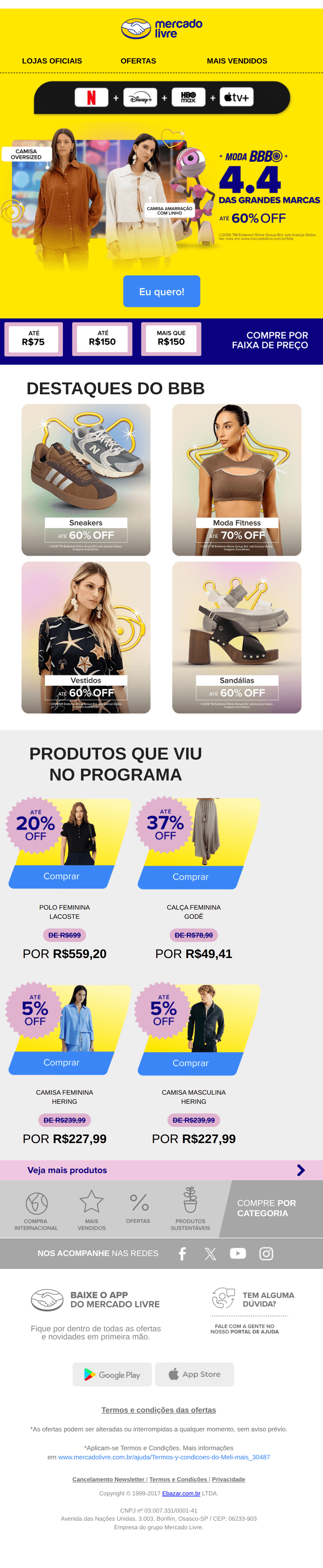 Mercado Livre: Looks do BBB para arrasar nas festas 🤩