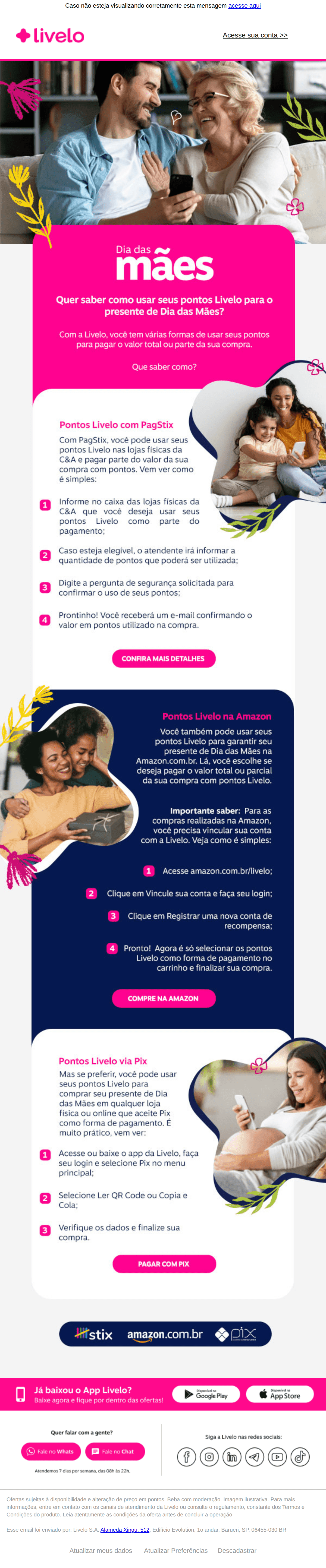 Livelo: Dia das mães com pontos Livelo