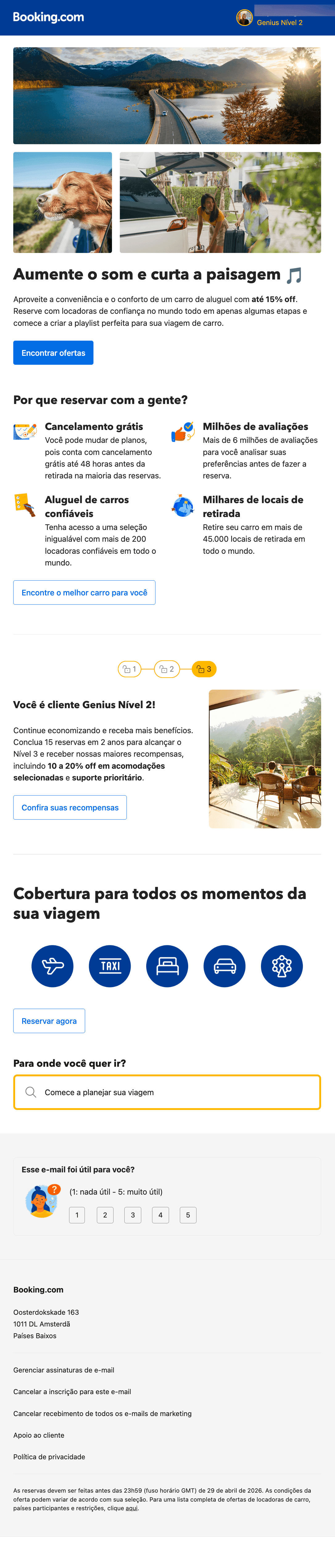 Booking: Economize até 15% em aluguel de carros no mundo todo 🚗