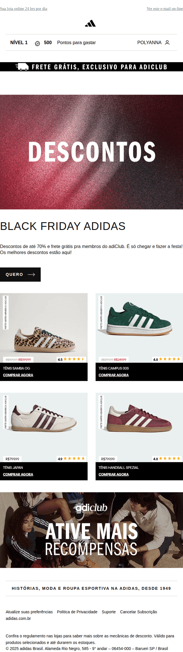 Adidas: 😎 Tem novidade — vem aproveitar a Black Friday, só falta você...