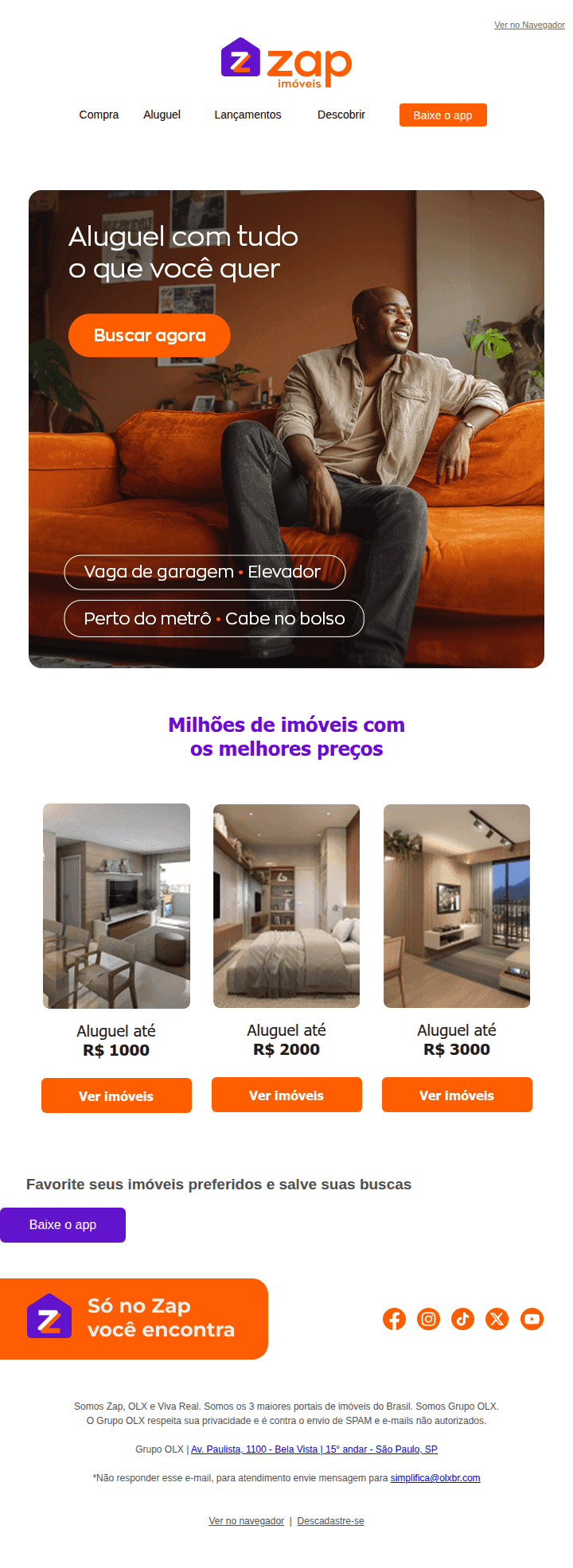 Zap: Opções de aluguel que cabem no seu bolso 💰